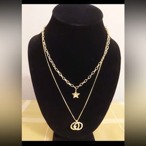 Gold plated layered necklace